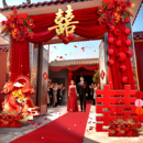 结婚布幔kt板拱门装 饰室外大门口布置专用婚礼现场景农村庭院婚庆