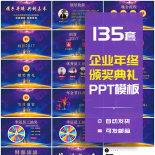 企业年终年末优秀员工颁奖大会PPT模板表彰人物介绍员工风采素材