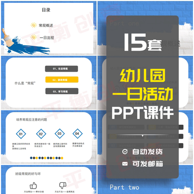 幼儿园一日生活活动组织PPT课件模板常规培训管理细则流程素材PPT