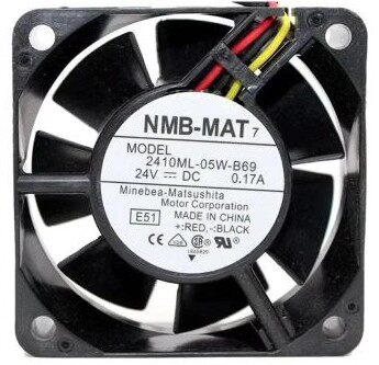 全新美蓓亚NMB 2410ML-05W-B69 6025 DC24V 0.17A 变频器散热风扇