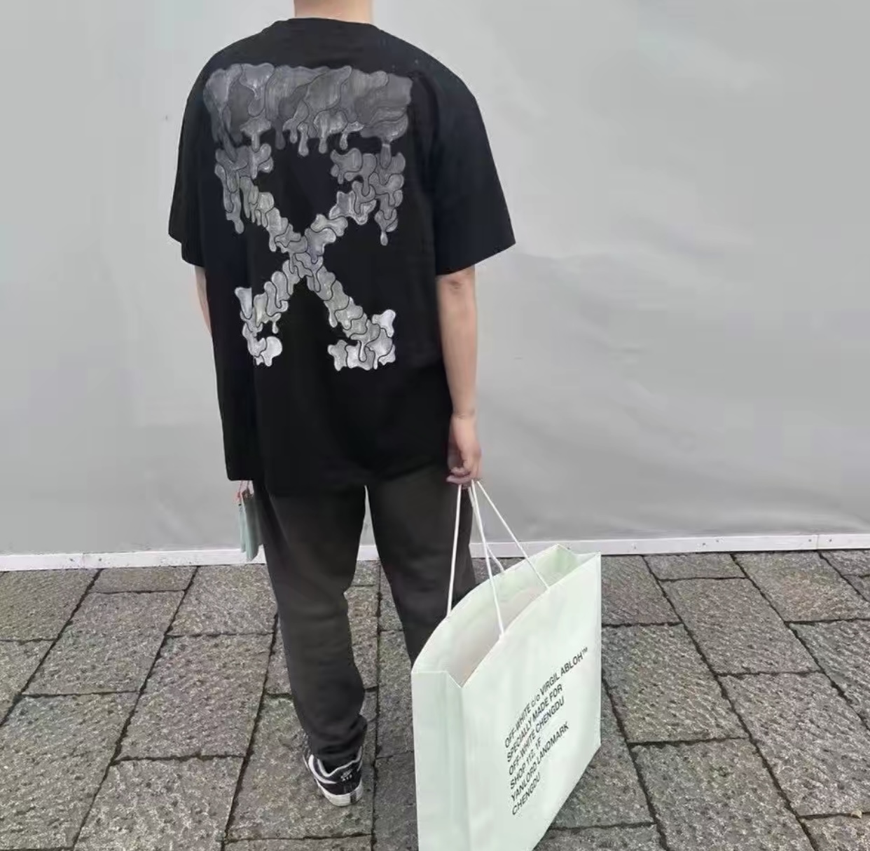 短袖美式休闲情侣款箭头印花