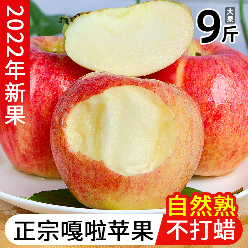 正宗嘎啦苹果9斤新鲜水果整箱当季包邮红富士脆甜冰糖心丑平萍果