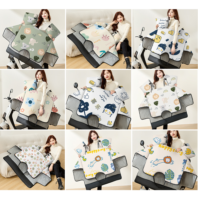 电动车挡风被冬季加绒防寒防水电瓶摩托车加宽加厚保暖防风d罩春