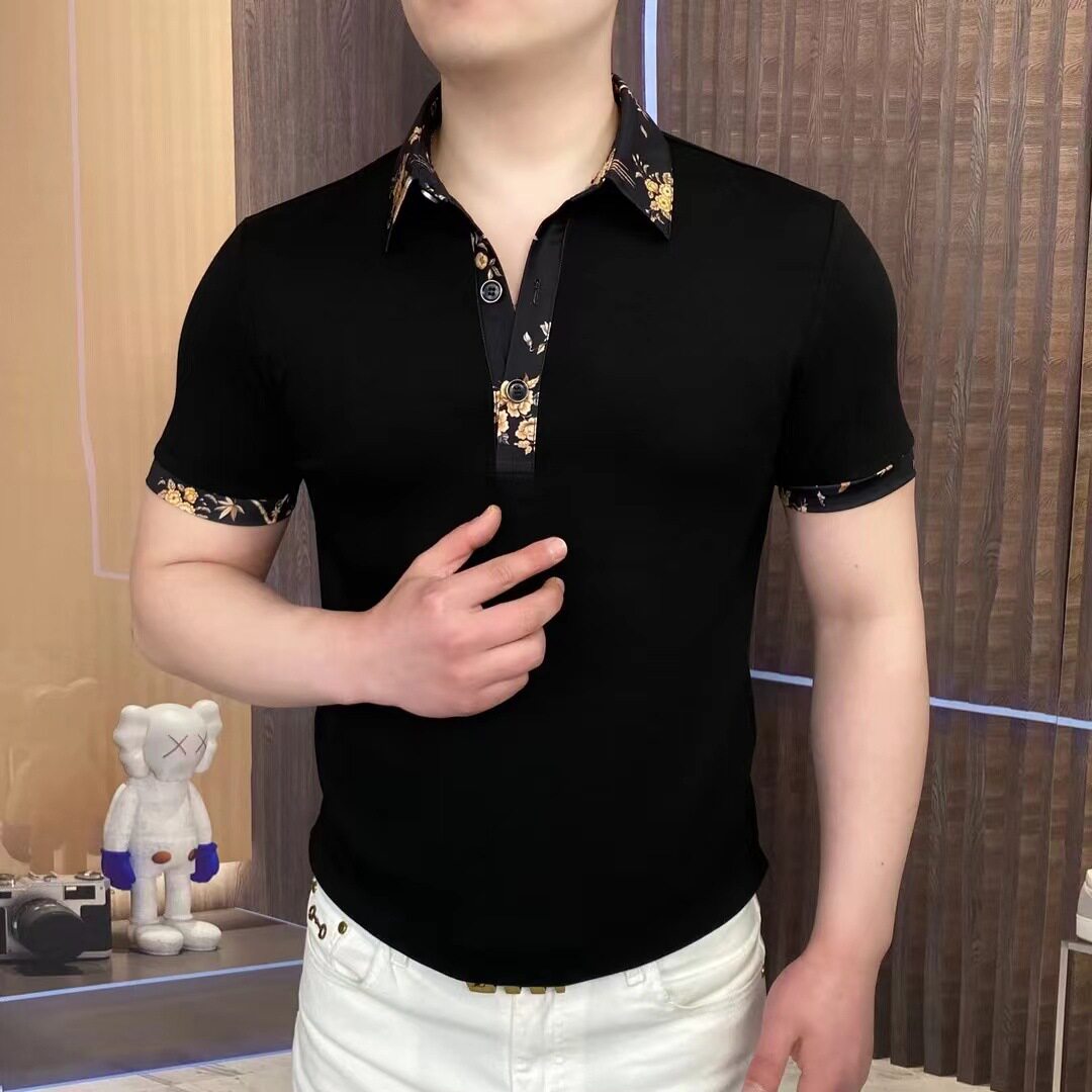 男士黑色凉感透气短袖POLO衫