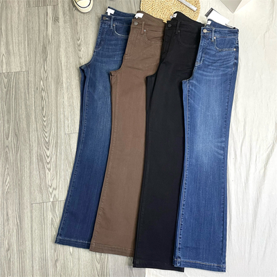 美式余单质感拖地裤微喇叭牛仔裤