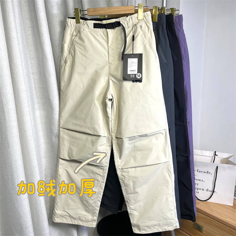 山系加绒降落伞裤滑雪裤冲锋裤女
