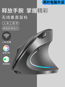 人体工学立式 手握电脑无线单模垂直鼠标家用办公商务充电女生粉色