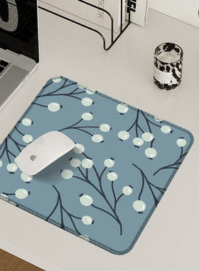绿色植物枝叶清新素雅鼠标垫小号迷你便携笔记本电脑高级感加厚垫