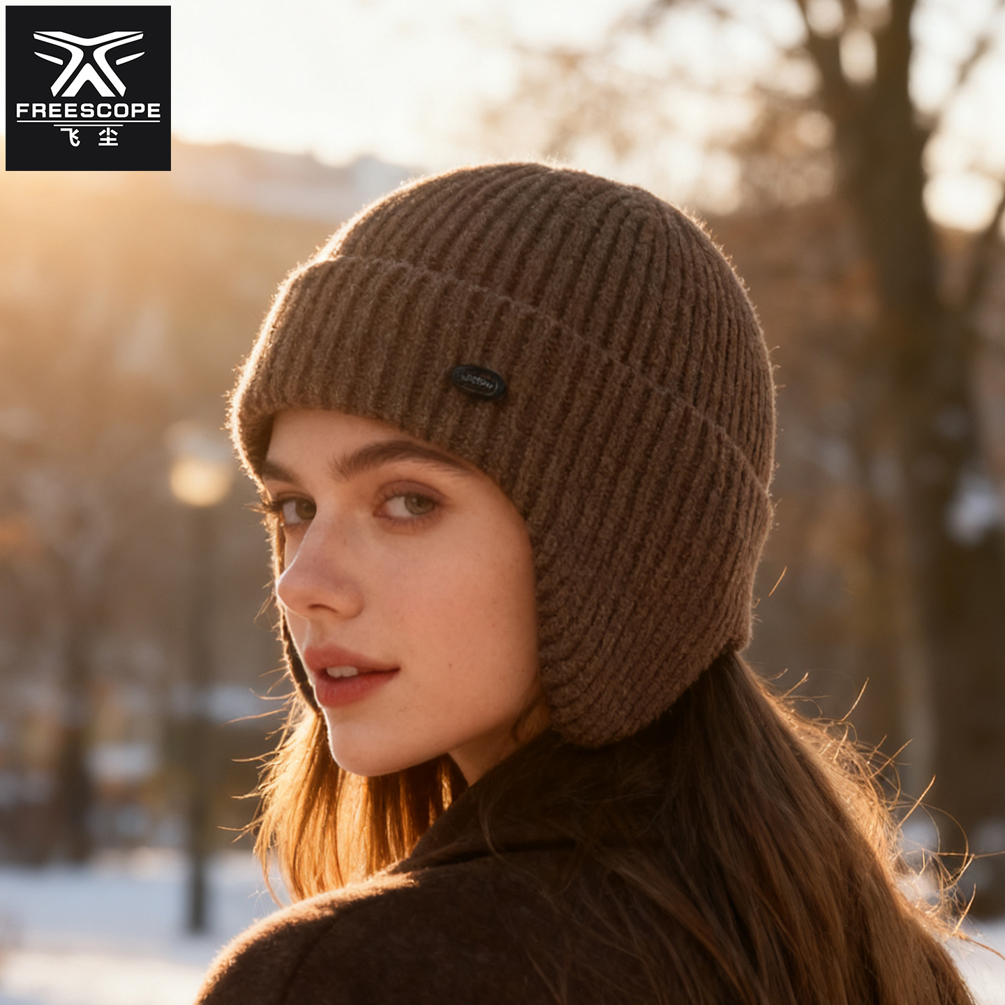 秋冬保暖帽针织护耳加厚毛线帽子仿兔绒户外套头帽骑行防风包头帽