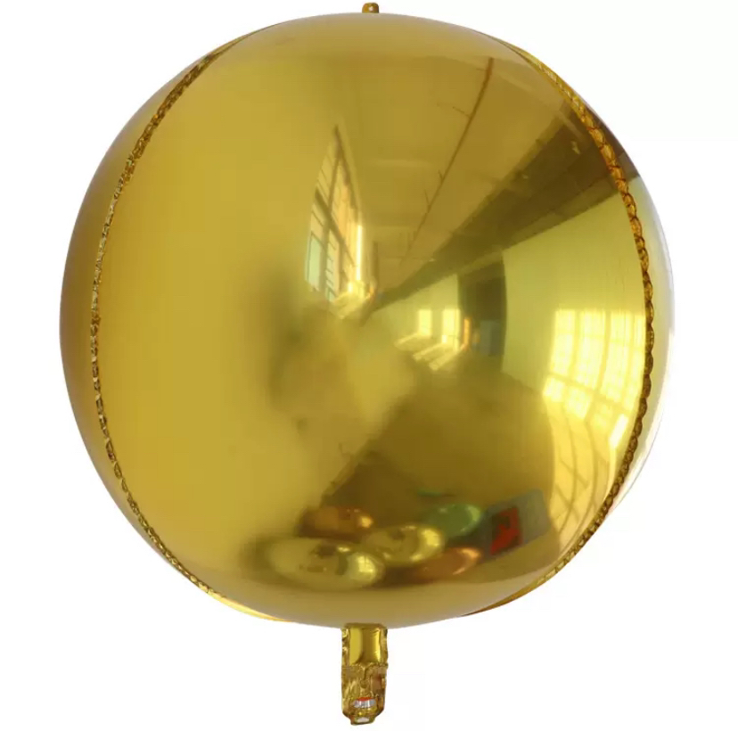 银色白色4d立体圆形铝箔气球生日装饰品50寸60寸大气球酒吧布置