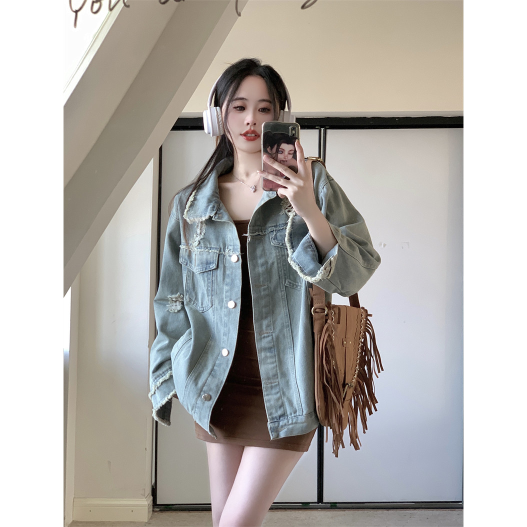 百搭炸街牛仔外套女休闲宽松设计马夹