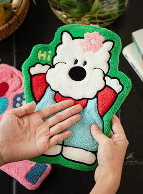 可爱猫咪擦手巾儿童家用厨房卫生间卡通擦手擦脚速干吸水毛巾女生