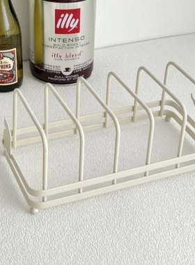 日系猫咪厨房铁艺盘子托盘沥水置物家庭整理收纳架碟子陈列展示架