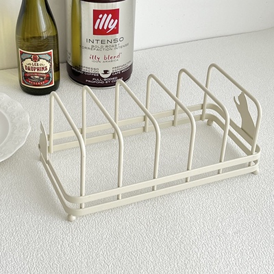 日系猫咪厨房铁艺盘子托盘沥水置物家庭整理收纳架碟子陈列展示架