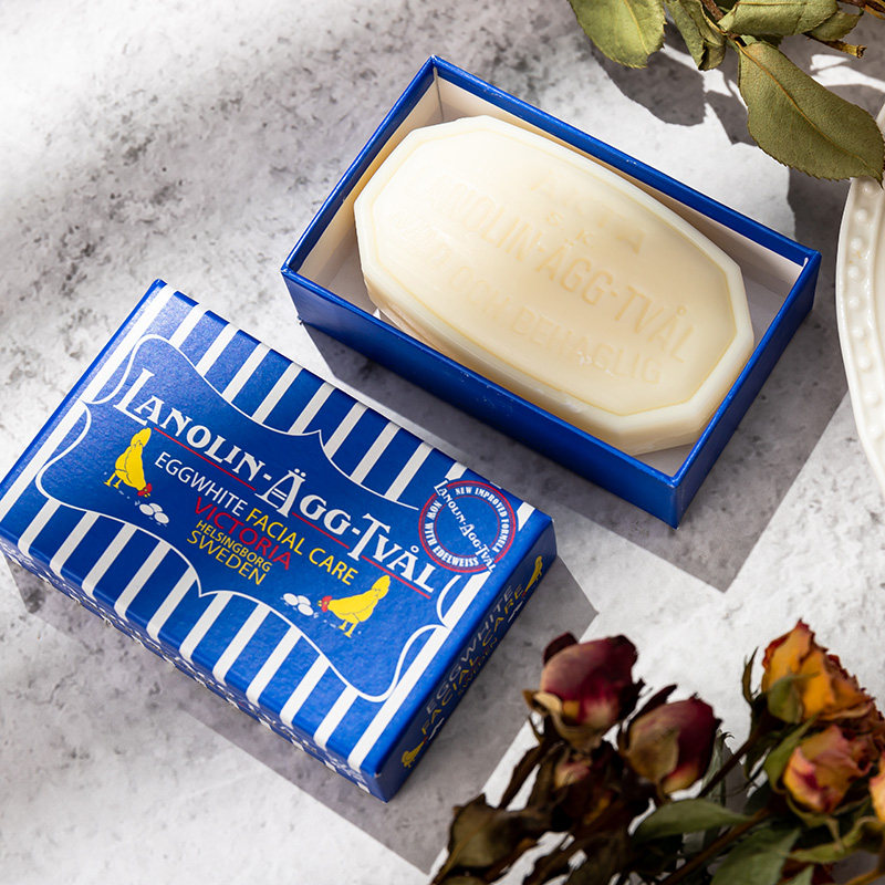 瑞典进口维多利亚蛋清皂洁面清洁除螨控油美白保湿去黑头面膜香皂