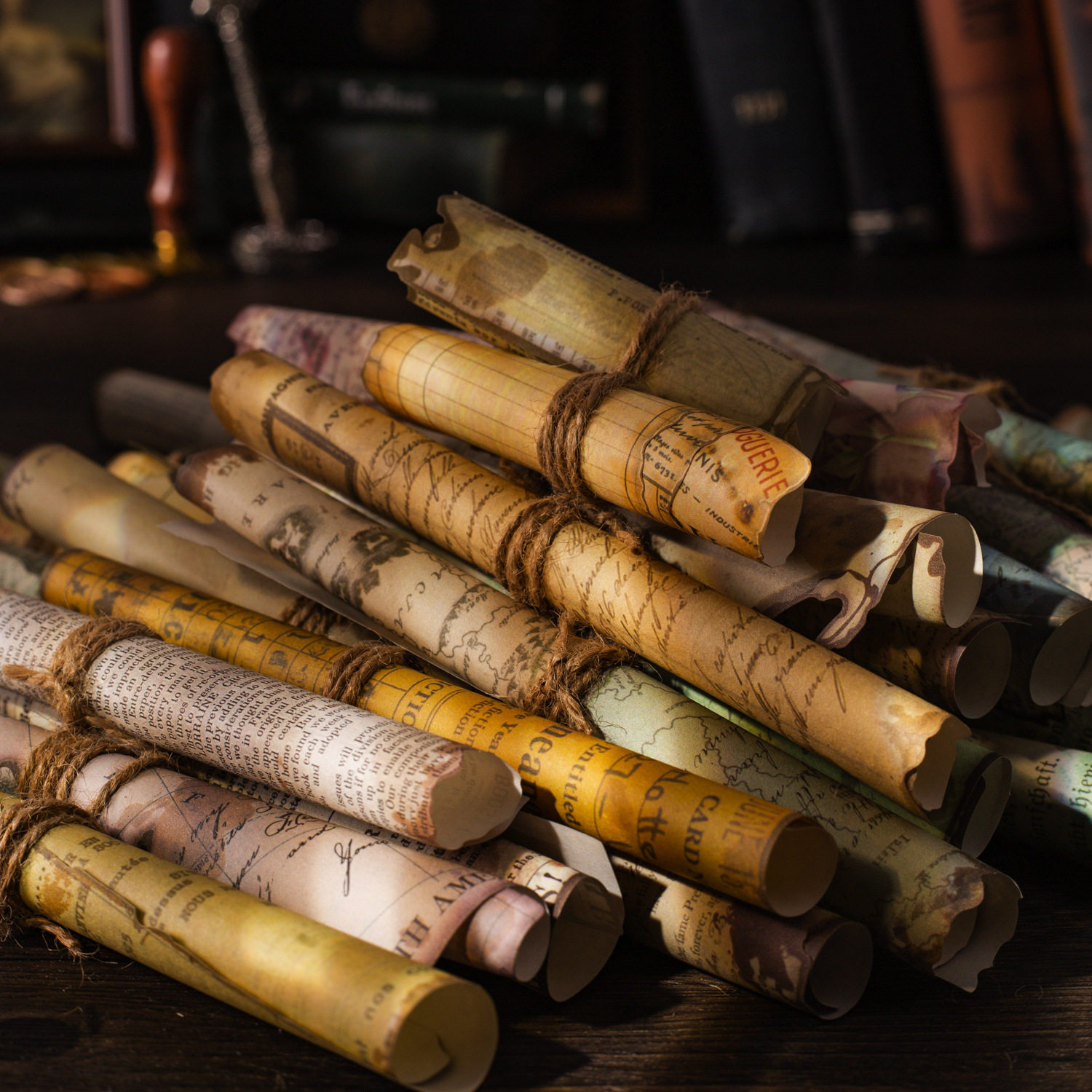 旧梦书系列素材纸30张入 异形做旧书页手帐DIY打底装饰拼贴背景纸