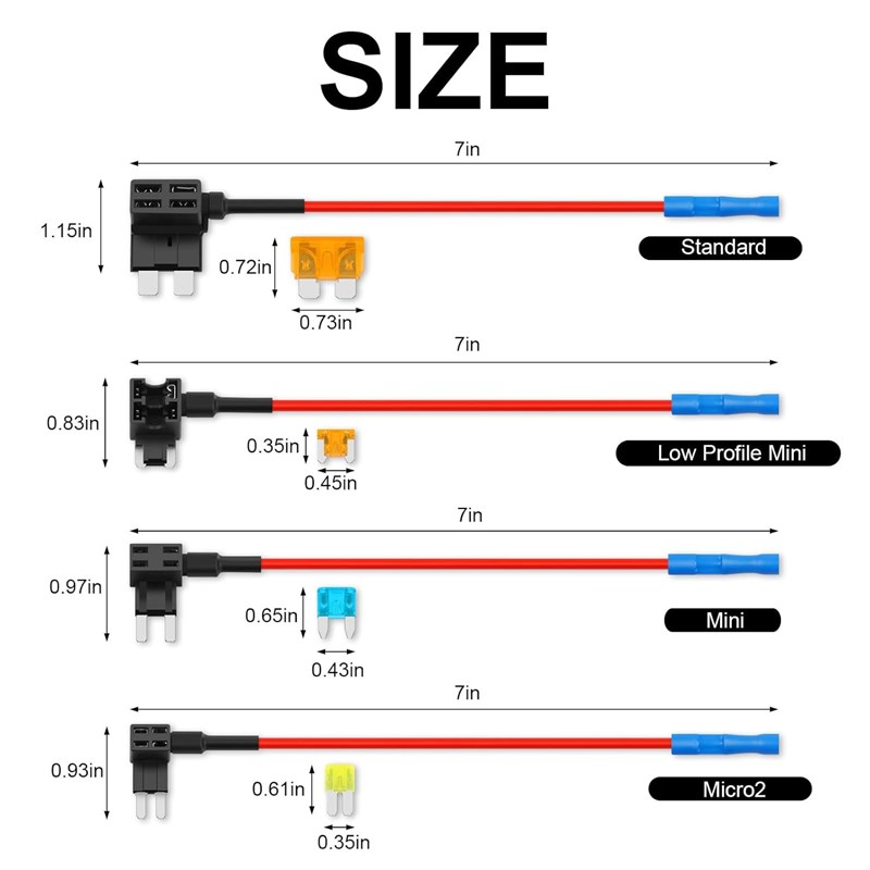 32PCcS袋装 12V/中号小号微型迷你汽车插片式保险丝取电器
