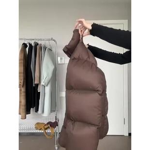 2024冬季新款欧版肯豆羽绒棉服女短款小个子白棉绒加厚外套面包服