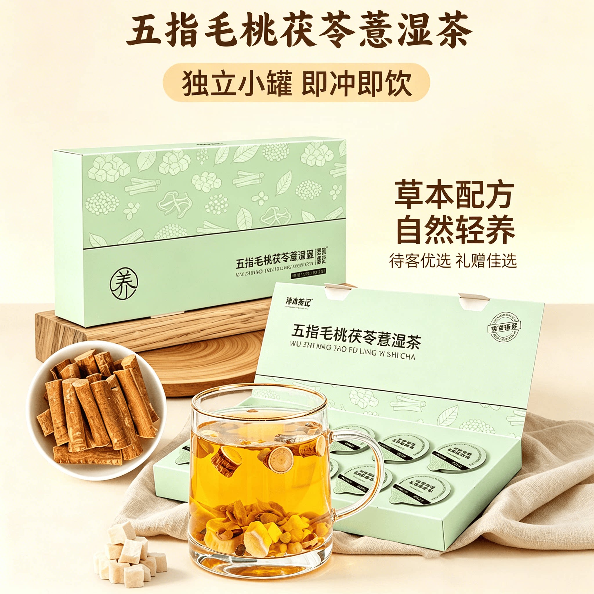 五指毛桃茯苓薏湿茶小罐草本轻养