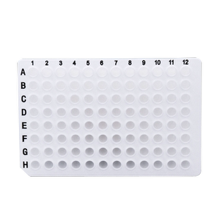裕成实验 0.1ml 0.2ml PCR96孔板白色透明无群边 带字母数字标识 荧光定量qPCR板