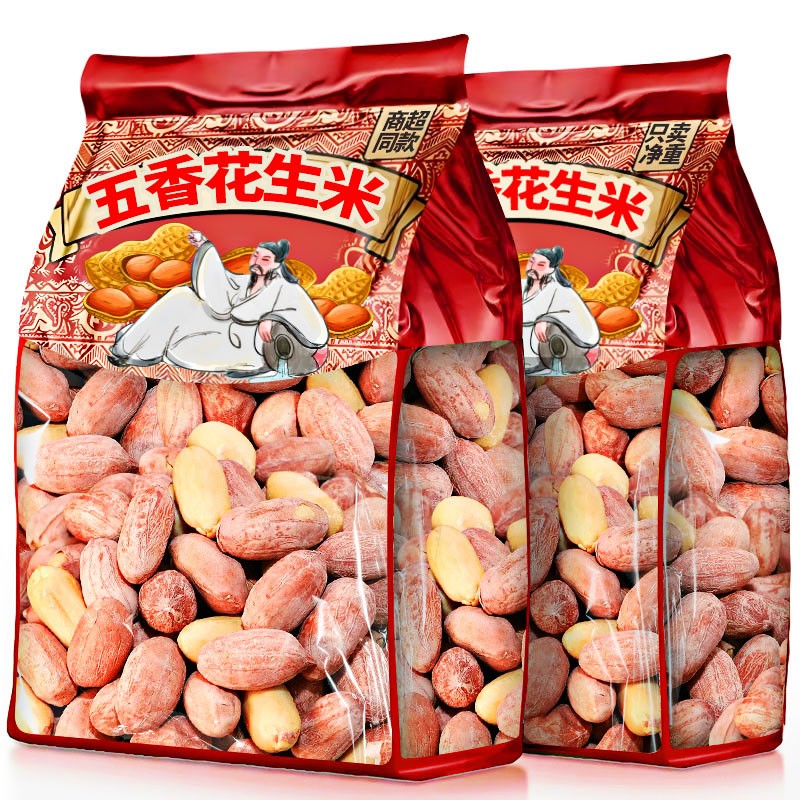 烘烤新五香花生米花生山东特产多味休闲烤熟香奶正宗炒货净重零食