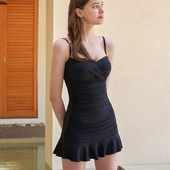 连体泳衣显瘦保守仙女度假风泳装 AMLLIVE小众高级感2025新款 裙式