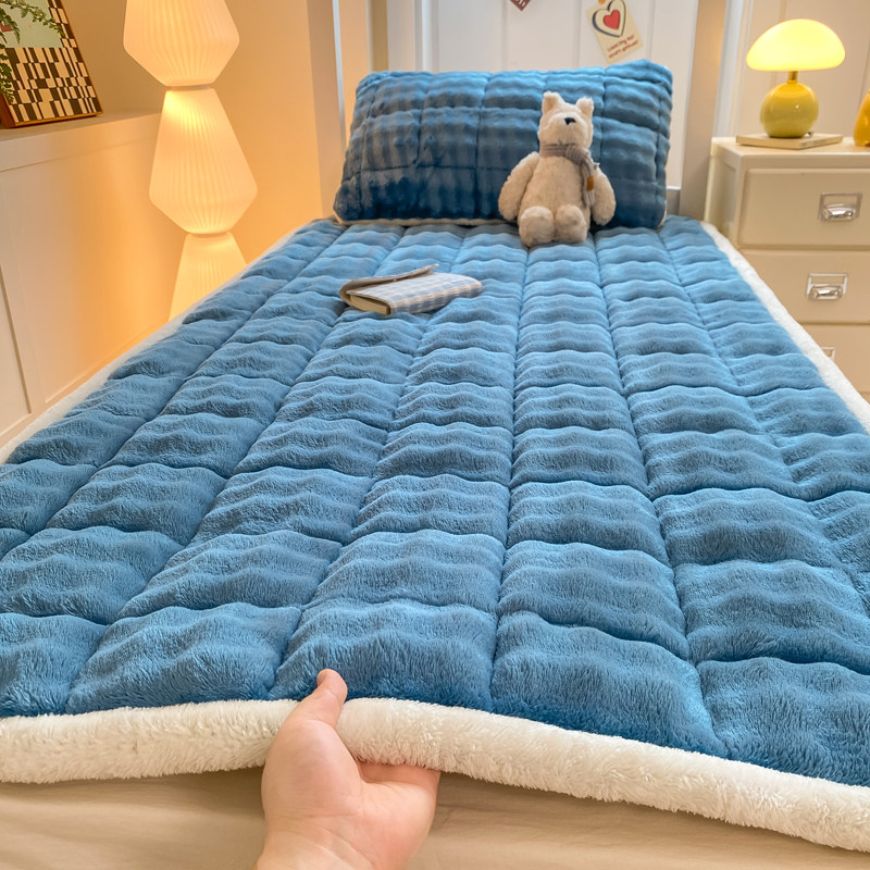 2025新款A类泡泡兔毛绒床垫学生宿舍床褥子家用软垫儿童榻榻米垫