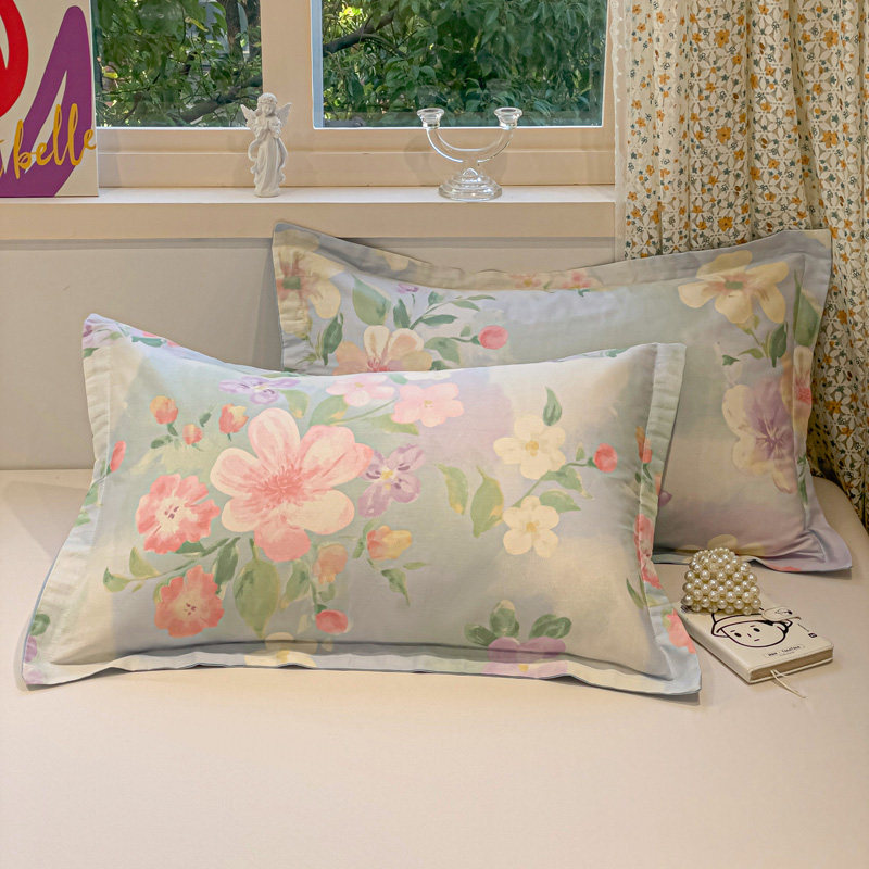 纯棉枕套一对装枕头套成人男女枕芯套印花枕罩单只装48x74四季款