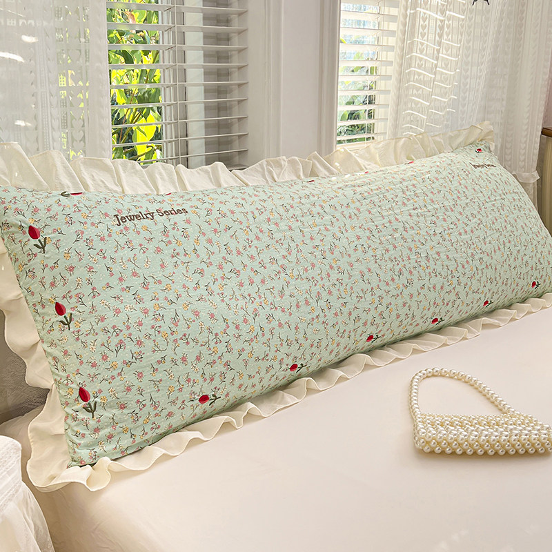 2026新款小碎花双人长枕套云朵棉刺绣花边枕头套情侣枕芯内胆套