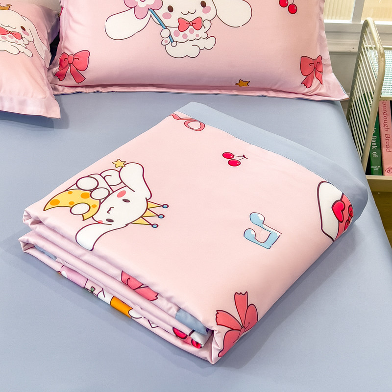 幼儿园学生卡通冰丝凉感夏凉被夏季可机水洗空调被四件套单人夏被
