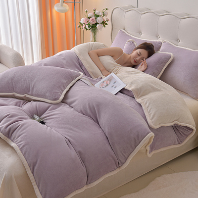 秋冬季加厚牛奶绒四件套双面绒