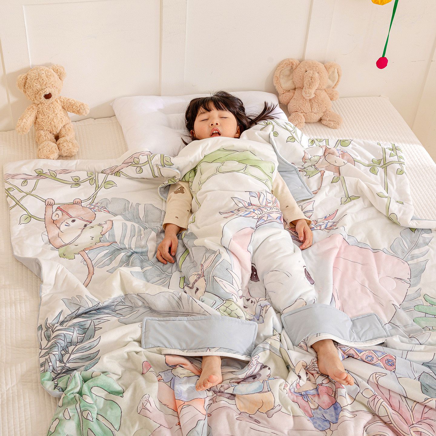 儿童夏季防踢被婴幼儿宝宝午睡护肚被夏凉被卡通幼儿园小学生睡袋