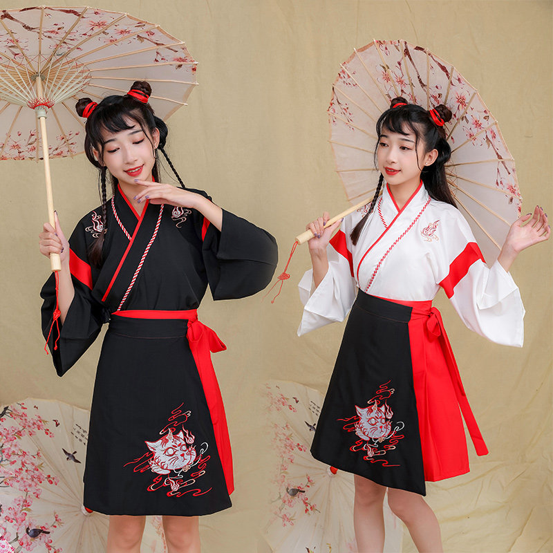 汉服女中国风夏季仙气正品原创齐腰全套白菜价小个子学生猫又古装