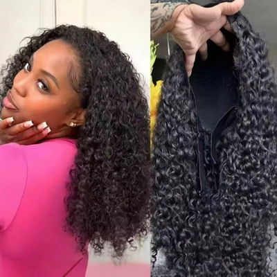 3 in one  Glueless Kinky Curly 300%density  100% human hair