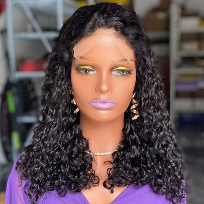 5x5 Gluelesswig DD pixie curl真人发humanhairwig前蕾丝头套