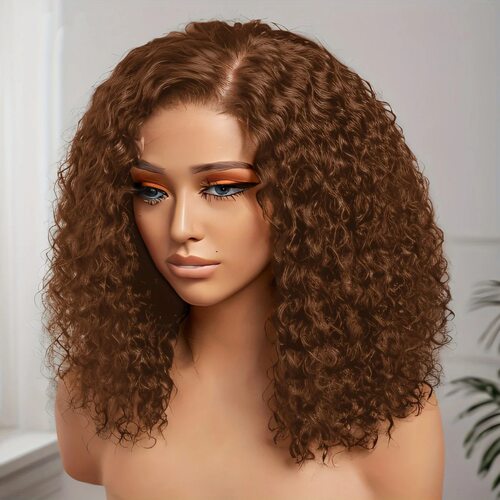 Brazilian Human Hair 13*4Frontal Lace Cury Bob Brown 4# Wig