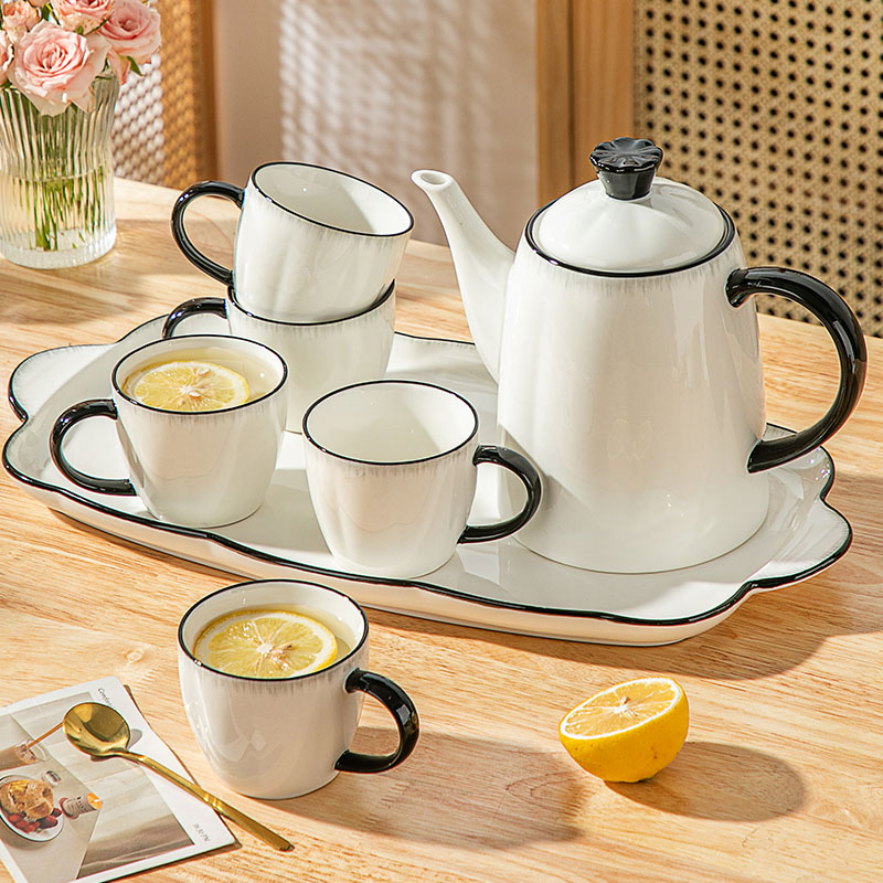 2025新款整套茶壶茶水杯子凉水壶茶具陶瓷大容量套装家用乔迁杯具