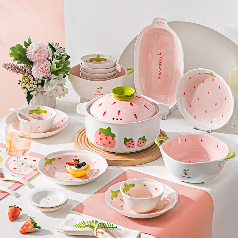 可爱高颜值陶瓷碗碟套装餐具家用碗盘子碗筷婚礼乔迁新居结婚礼物,餐饮具,碗,淘宝优惠券,粉丝福利购,淘宝优惠卷