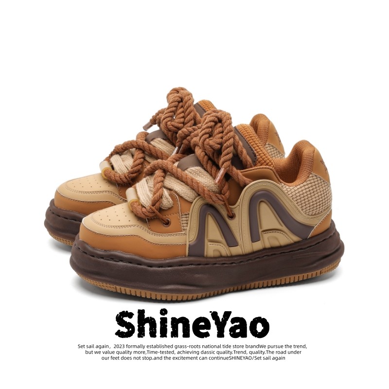 小众原创厚底面包鞋男女鞋+7CM