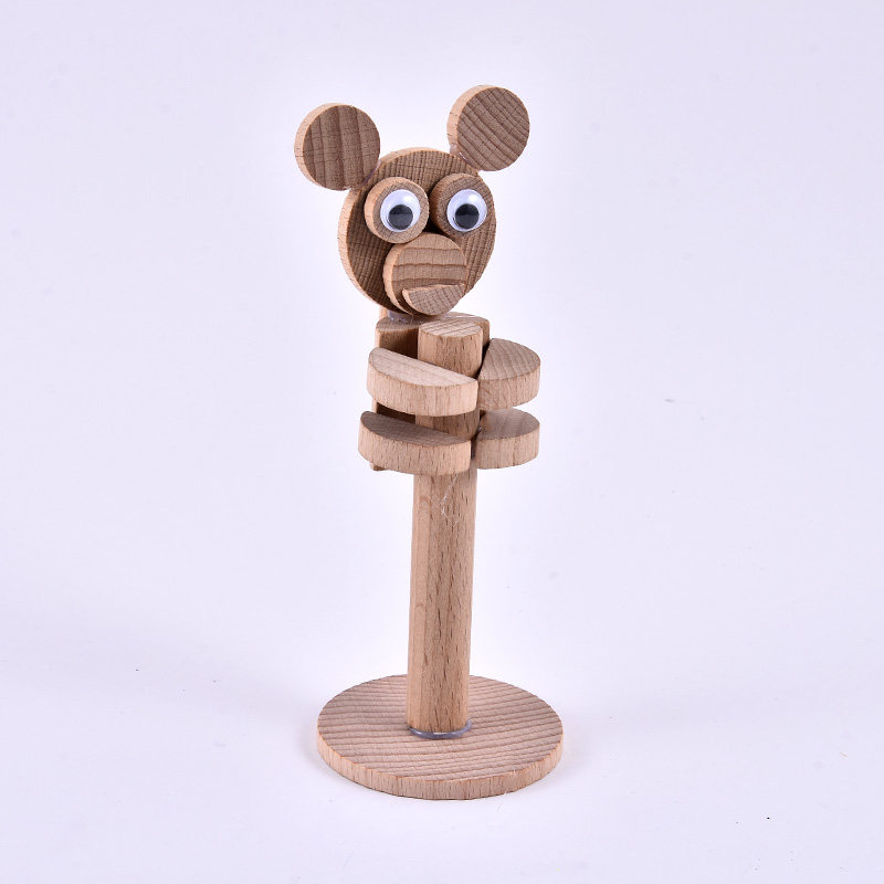KINDERGARTEN CHILDRENS DIY WORKER WOODEN FANG CARTOON WOOD SMALL ANIMALS DESKTOP HOME ORNAMENTS CREATIVE HANDMADE MATERIAL PACKAGE
