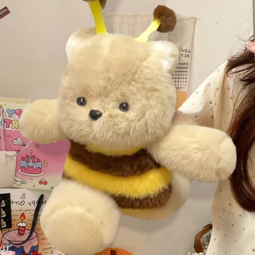 跑跑三花猫小熊玩偶生日礼物