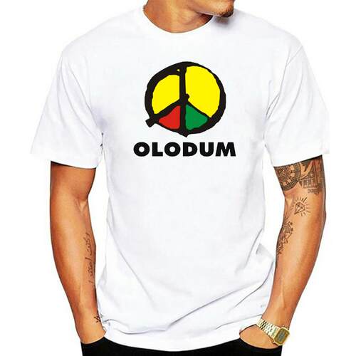 OLODUM – T-Shirt homme blanc, avec Logo de la paix, musique