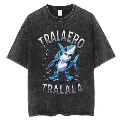 Funny Ltalian Brainrot Shimpanzini Bananini Washed T-shirt V