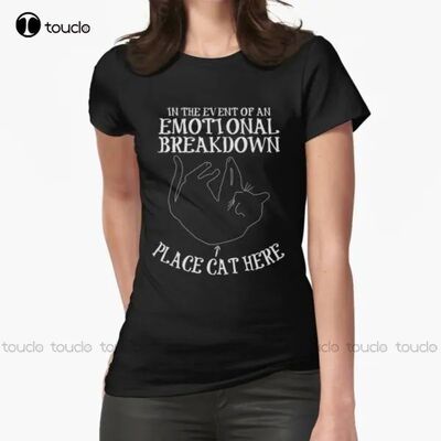 New Funny Cat Lover Gift Fitted T-Shirt Cotton Tee Shirt S-5