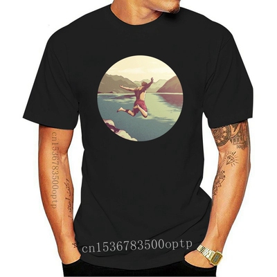 New Cliff jumping T shirt life summer cliff swim yolo nature