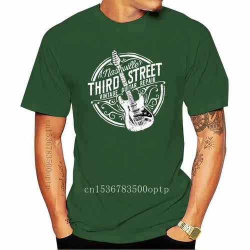 New Nashville Third Street Vintage Guitar Repair Graphic T-s