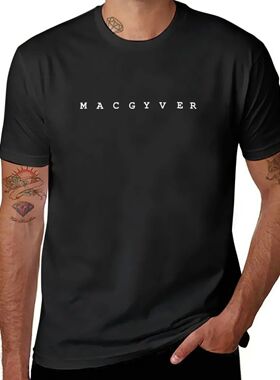 Rebooted MacGyver Distanced Lettering T-Shirt quick drying b