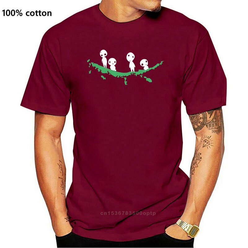Kodama On Tree Japanese Tree Spirits Mens Loose Fit Cotton T图片