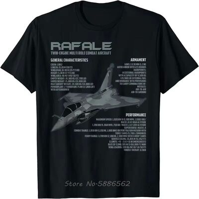 Rafale Jet Fighter French Military Aircraft Men T-Shirt Unis