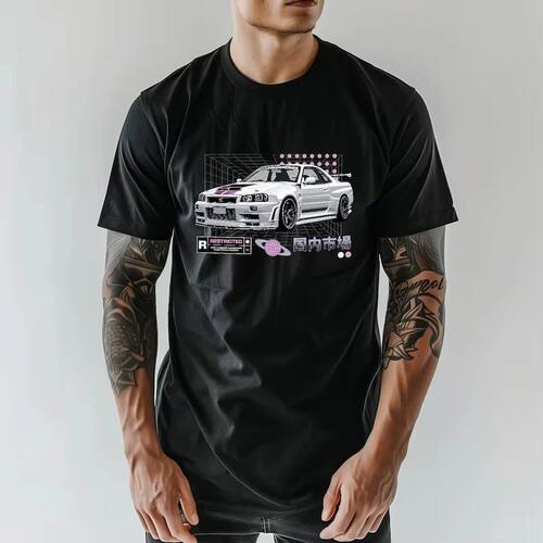 JDM Japan Streetwear Car T-Shirt - Skyline R34 GTR Tuning St